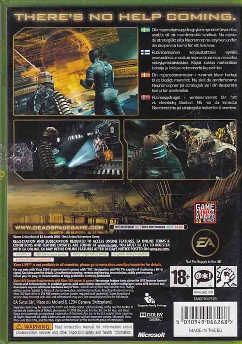 Dead Space - XBOX Live - XBOX 360 (B Grade) (Genbrug)